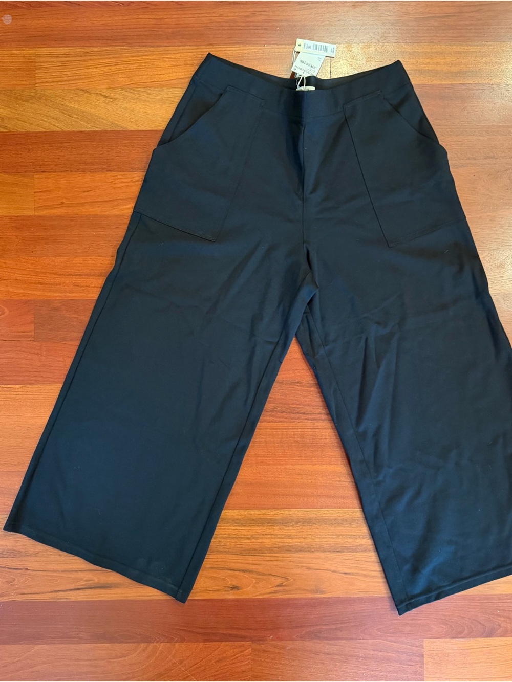 Max Studio Cropped Wide Leg Trousers in Black XL NWT
